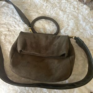 Anthropologie faux suede convertible bag